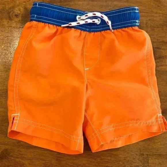 Lands End orange blue swim trunks size 2 - Picture 1 of 3